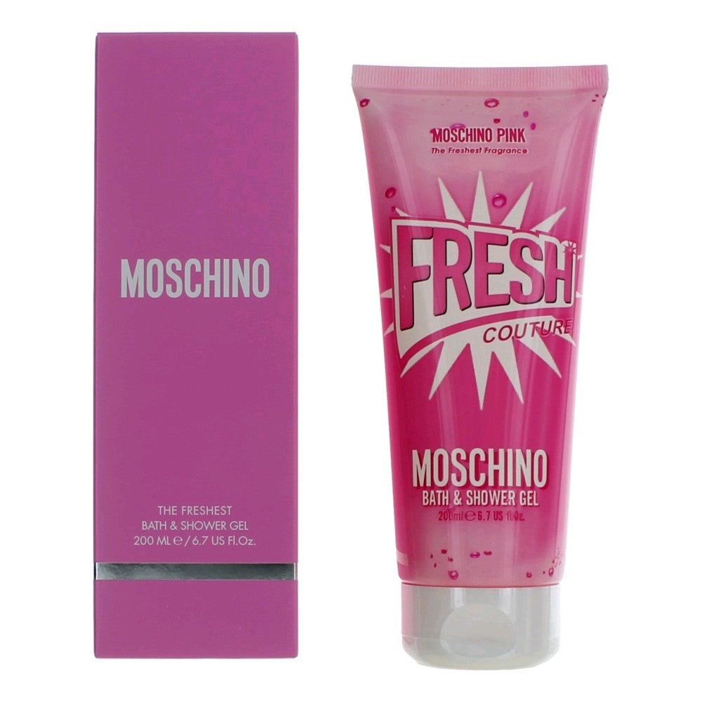 Bottle of Moschino Pink Fresh Couture by Moschino, 6.7 oz Bath and Shower Gel for Women